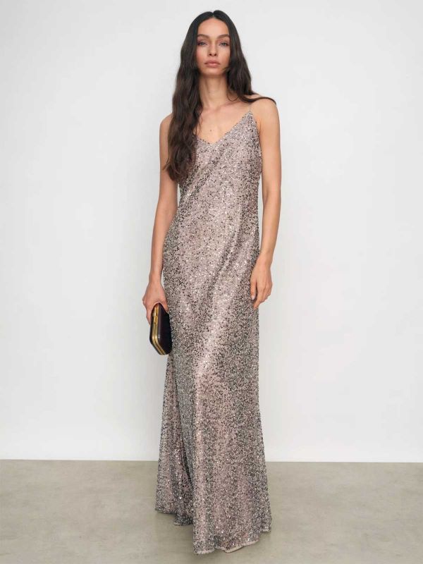 Faye Sequin Maxi Slip Dress