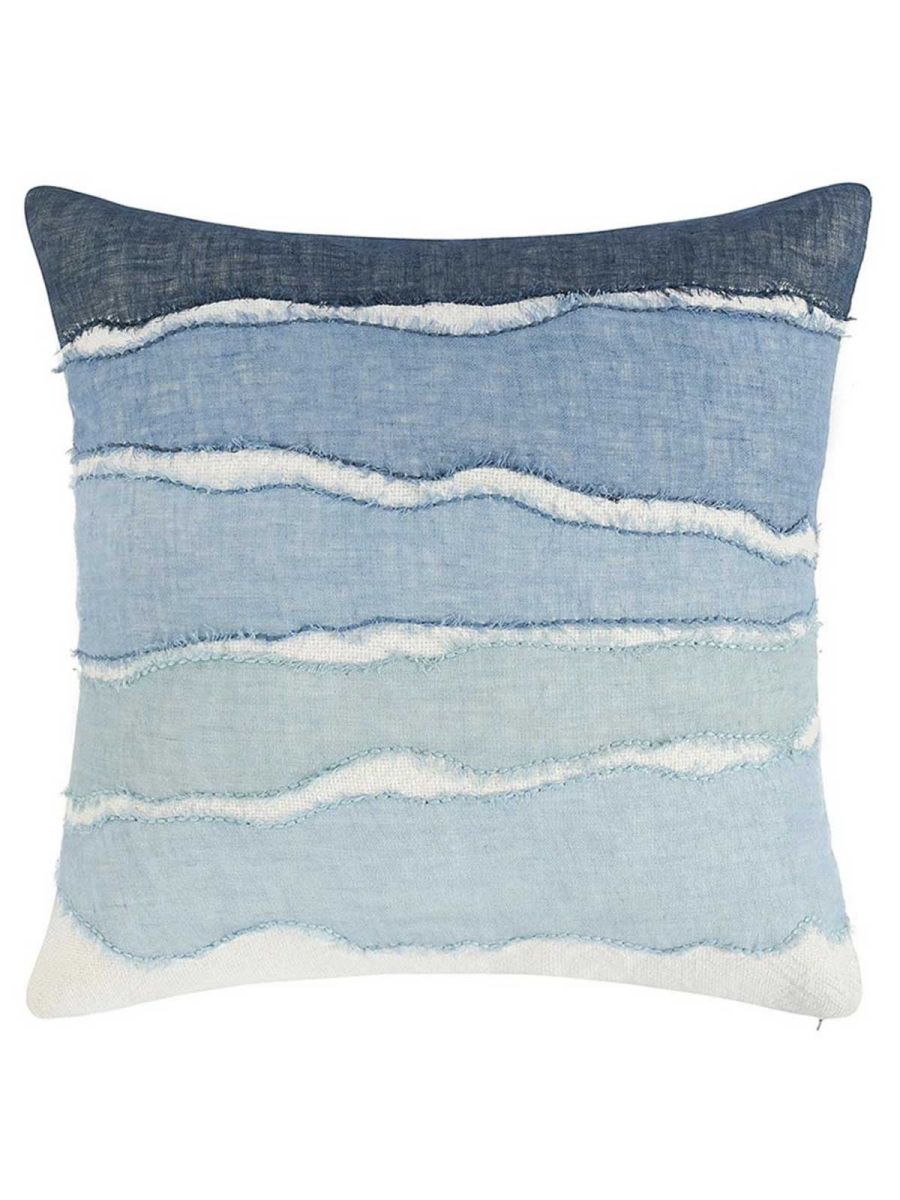 Danielle Coastal Beach Blue Linen Pillow