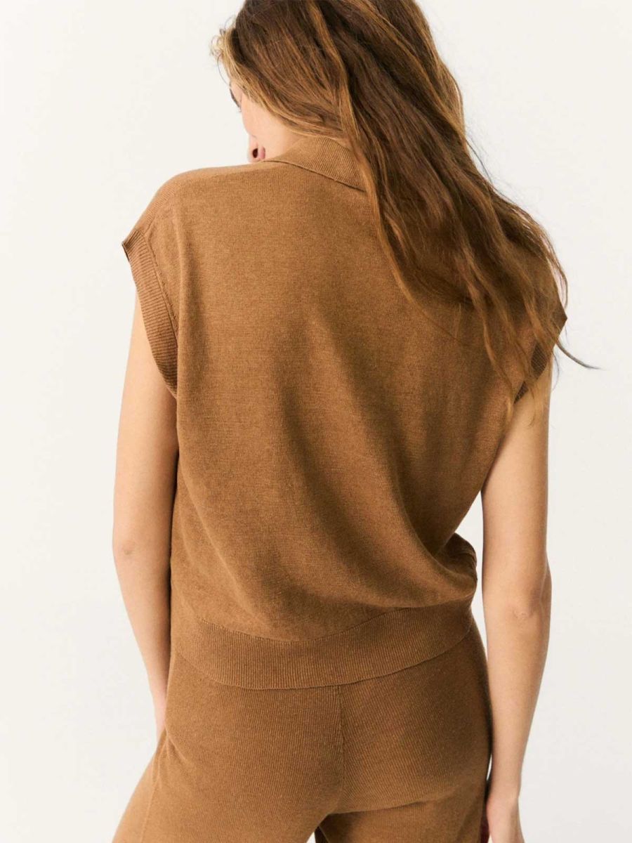 Poppy Linen Knit Polo Shirt by Ecoalf