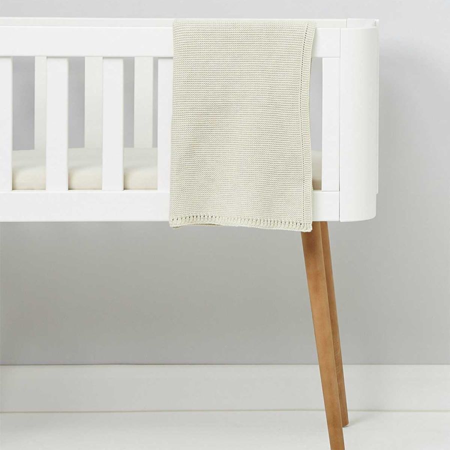 Organic Knitted Cellular Baby Blanket