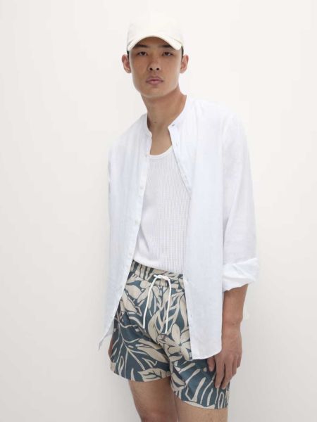 Quick Dry Seersucker Floral Print Swim Shorts