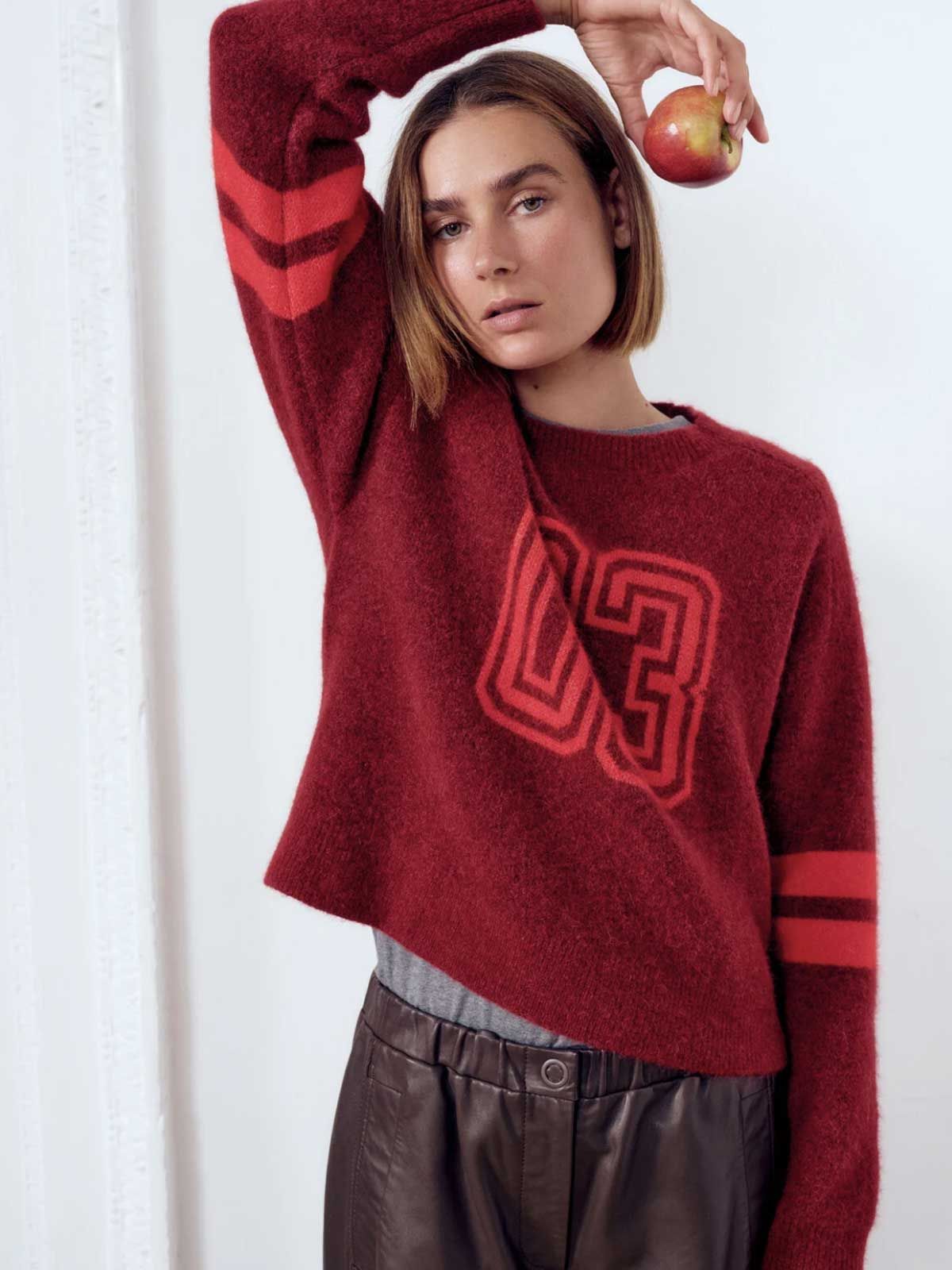 Varsity Jacquard Wool Blend Jumper