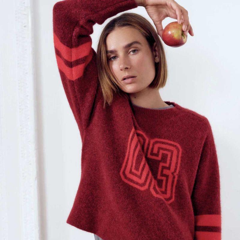 Varsity Jacquard Wool Blend Jumper