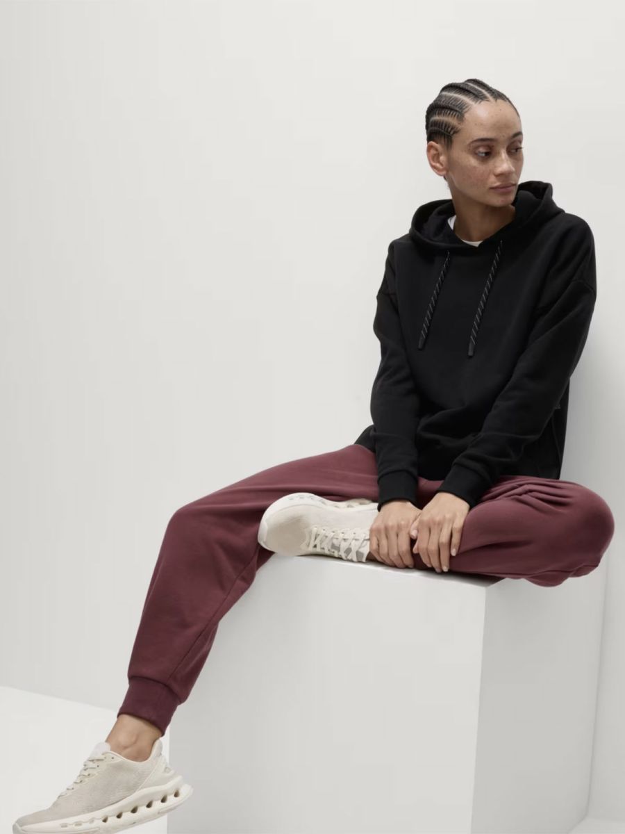 Cotton Rich Mesh Panel Relaxed Hoodie