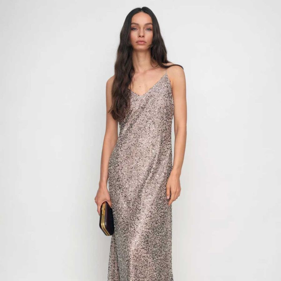 Faye Sequin Maxi Slip Dress