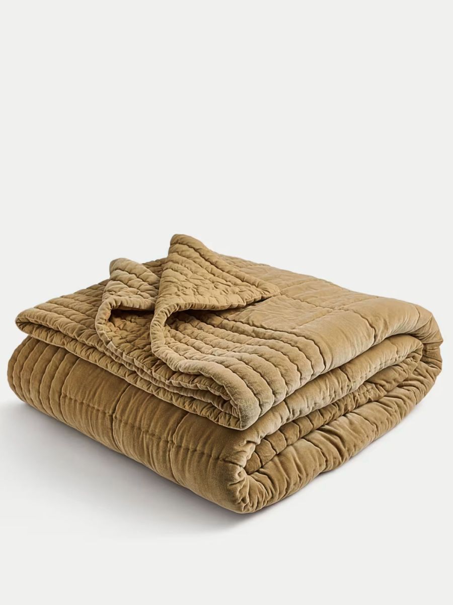 Cotton Velvet Quilted Bedspread