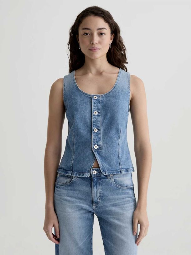 Teagan Slim Denim Tank