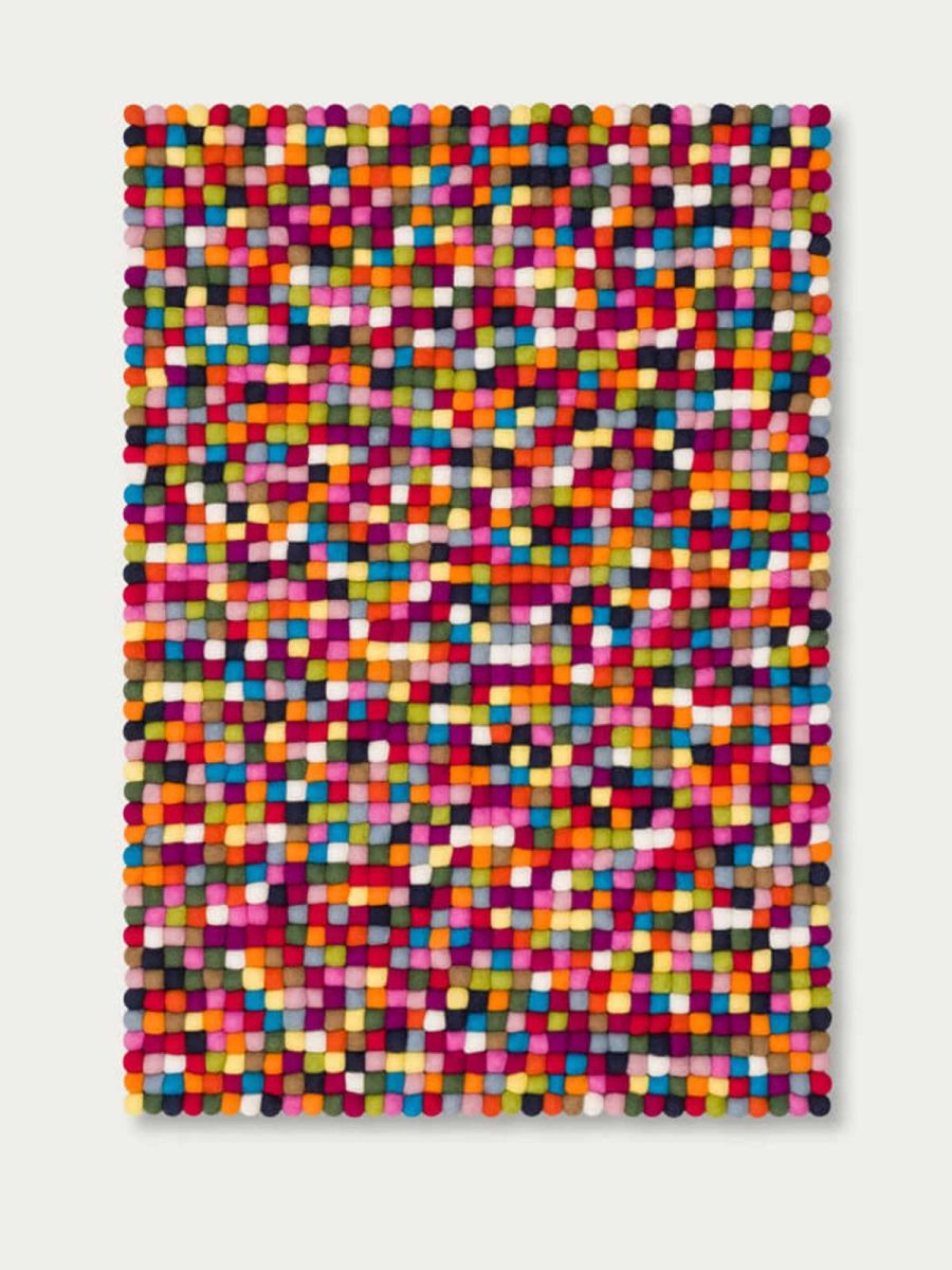 Lotte Square Felt Ball Rug