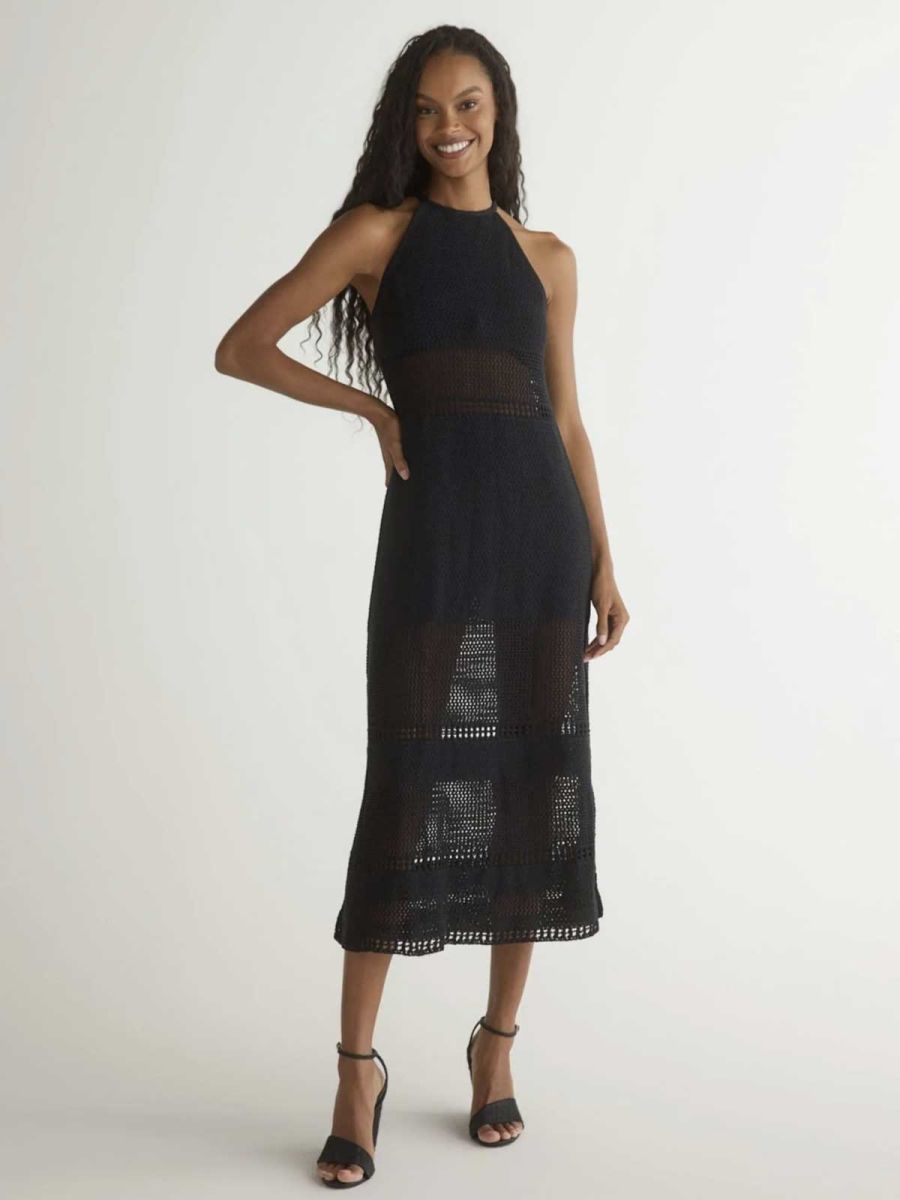 Halter Midi Crochet Dress