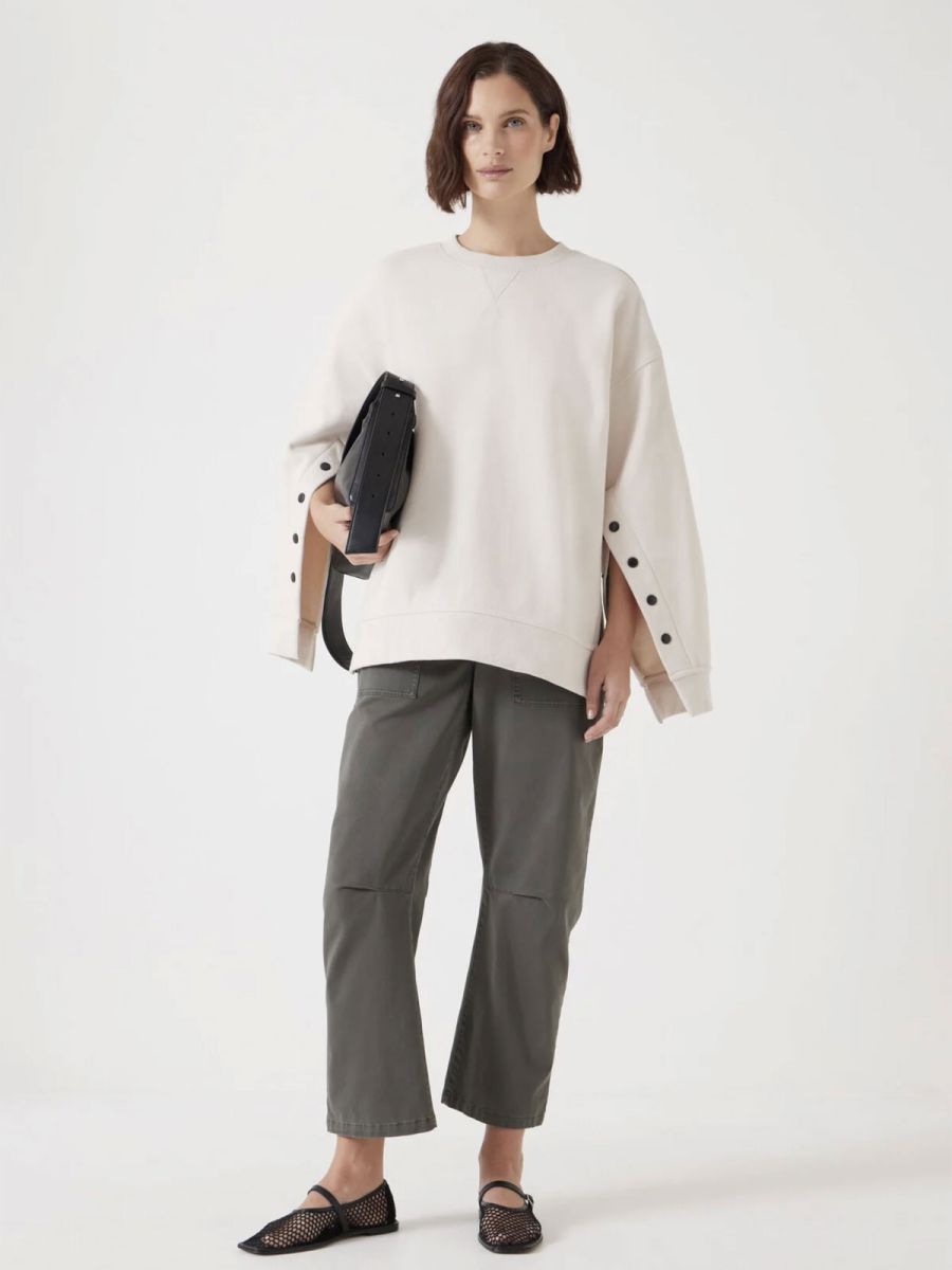 Popper Detail Sweatshirt