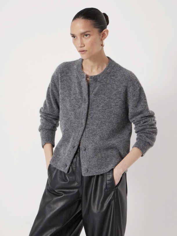 Juni Crew Neck Boxy Cardigan
