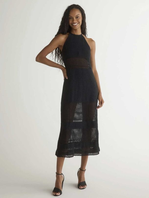 Halter Midi Crochet Dress