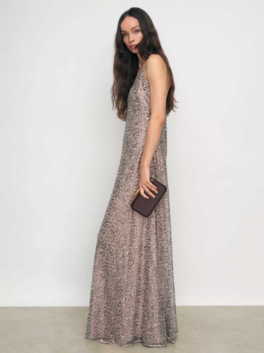 Faye Sequin Maxi Slip Dress
