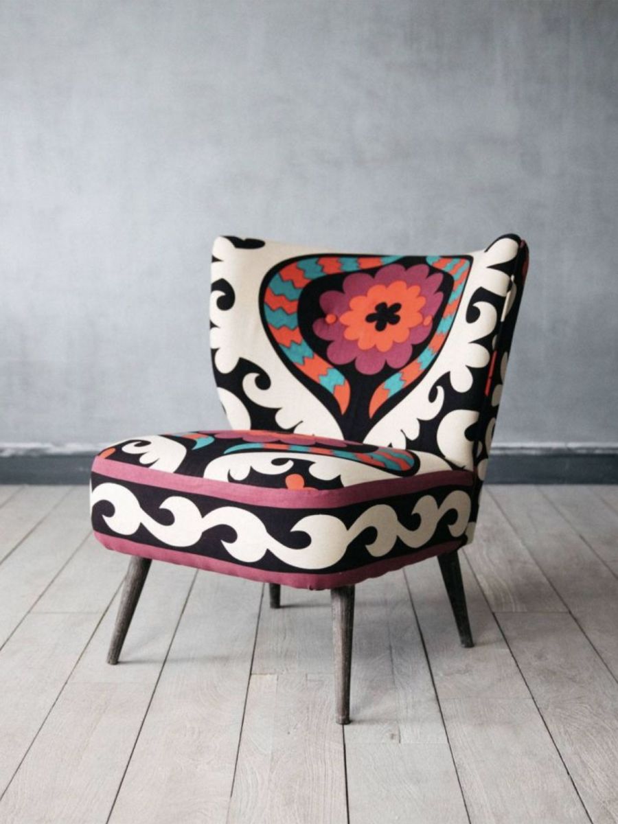 Alpana Suzani Patterned Cocktail Chair