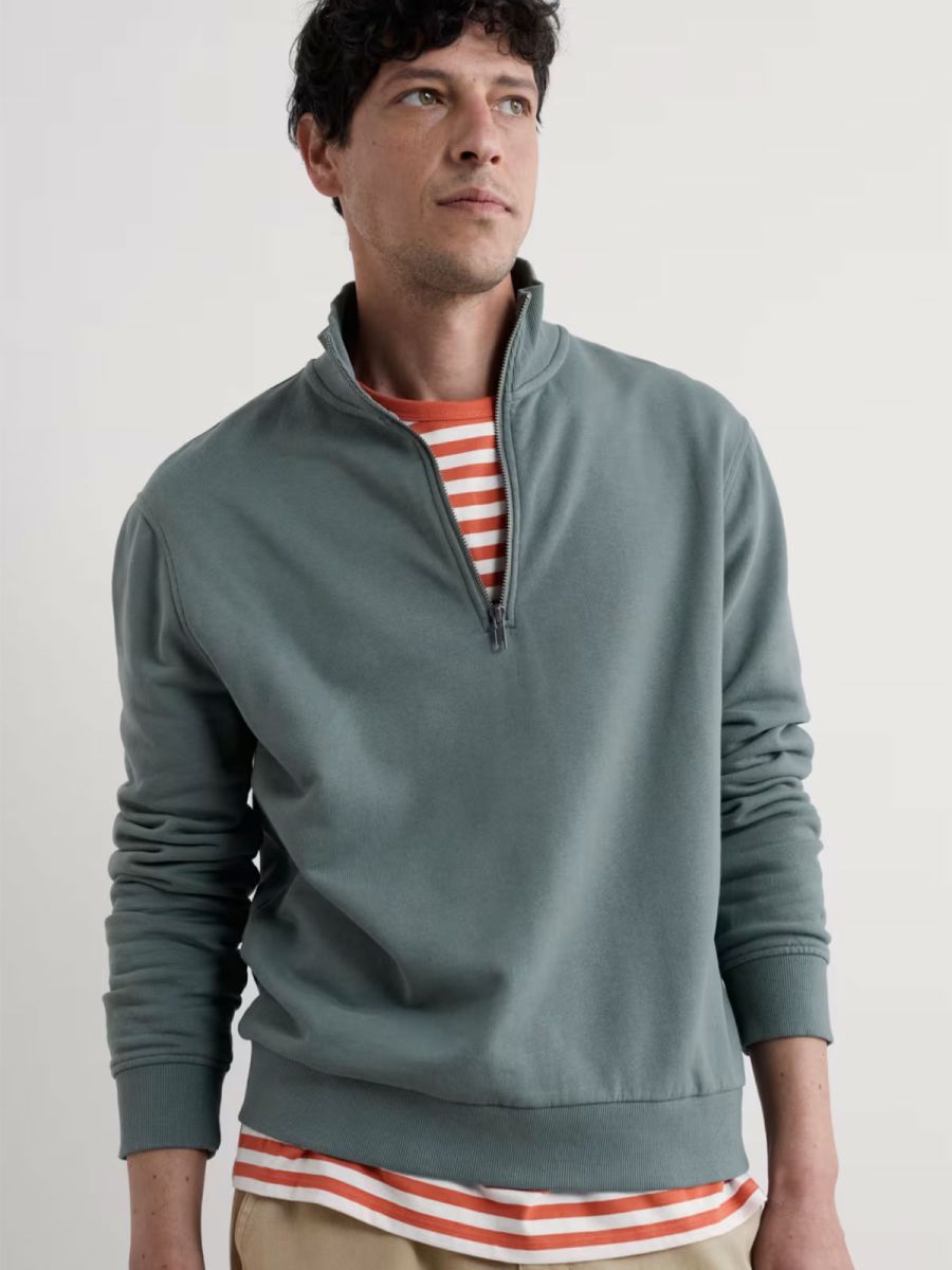 Wood Moss Quarter Zip Sweatshirt