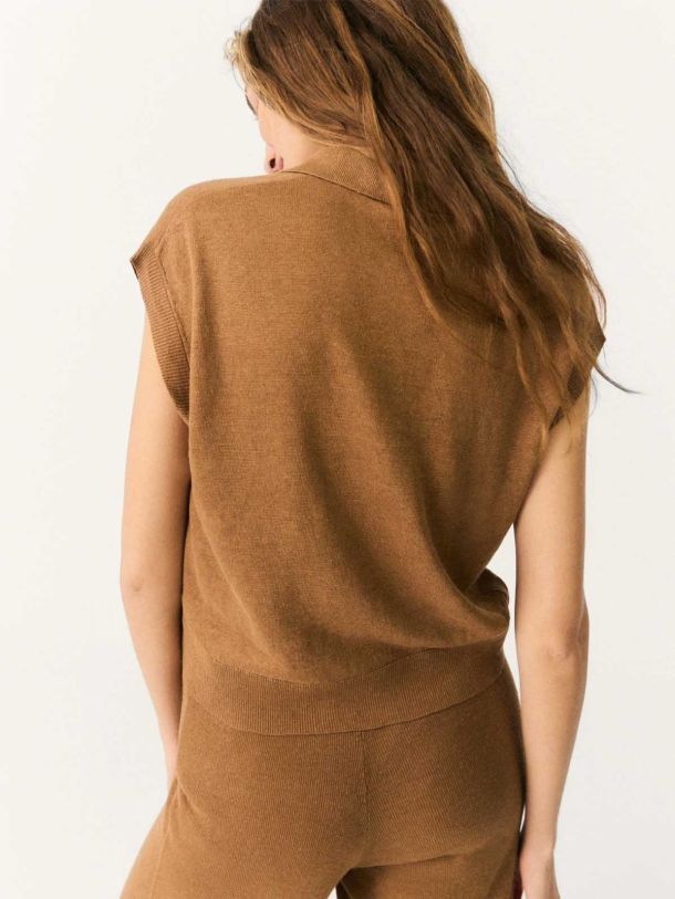 Poppy Linen Knit Polo Shirt by Ecoalf