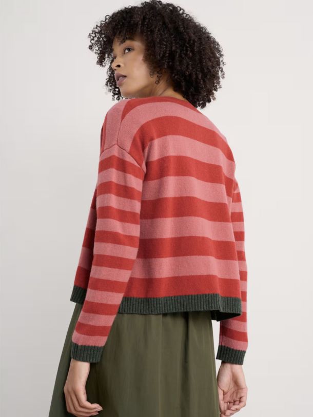 Pinwell Striped Cardigan Made With Lambswool