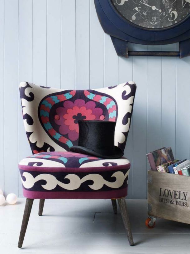 Alpana Suzani Patterned Cocktail Chair