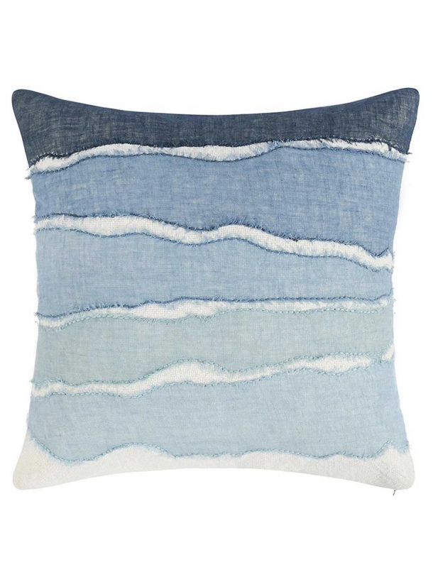 Danielle Coastal Beach Blue Linen Pillow
