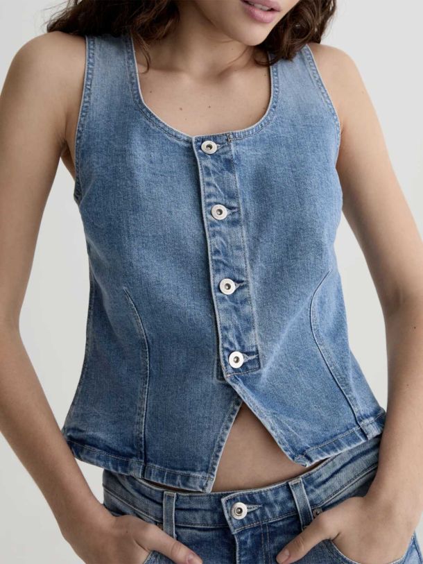 Teagan Slim Denim Tank