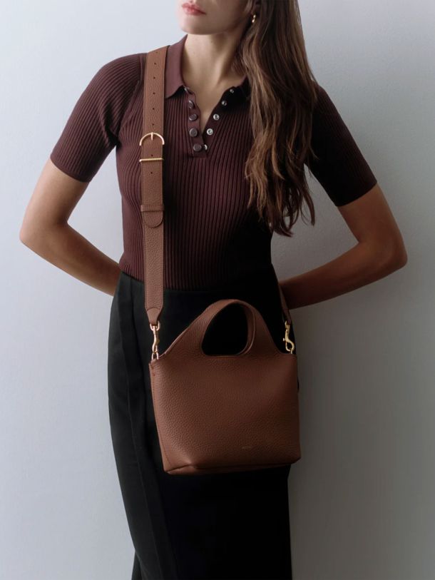 Mini System Tote in Dark Chestnut