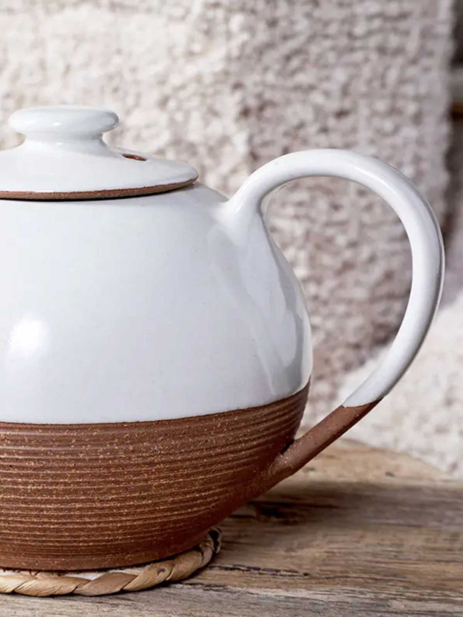 Mali Ribbed Terracotta Teapot