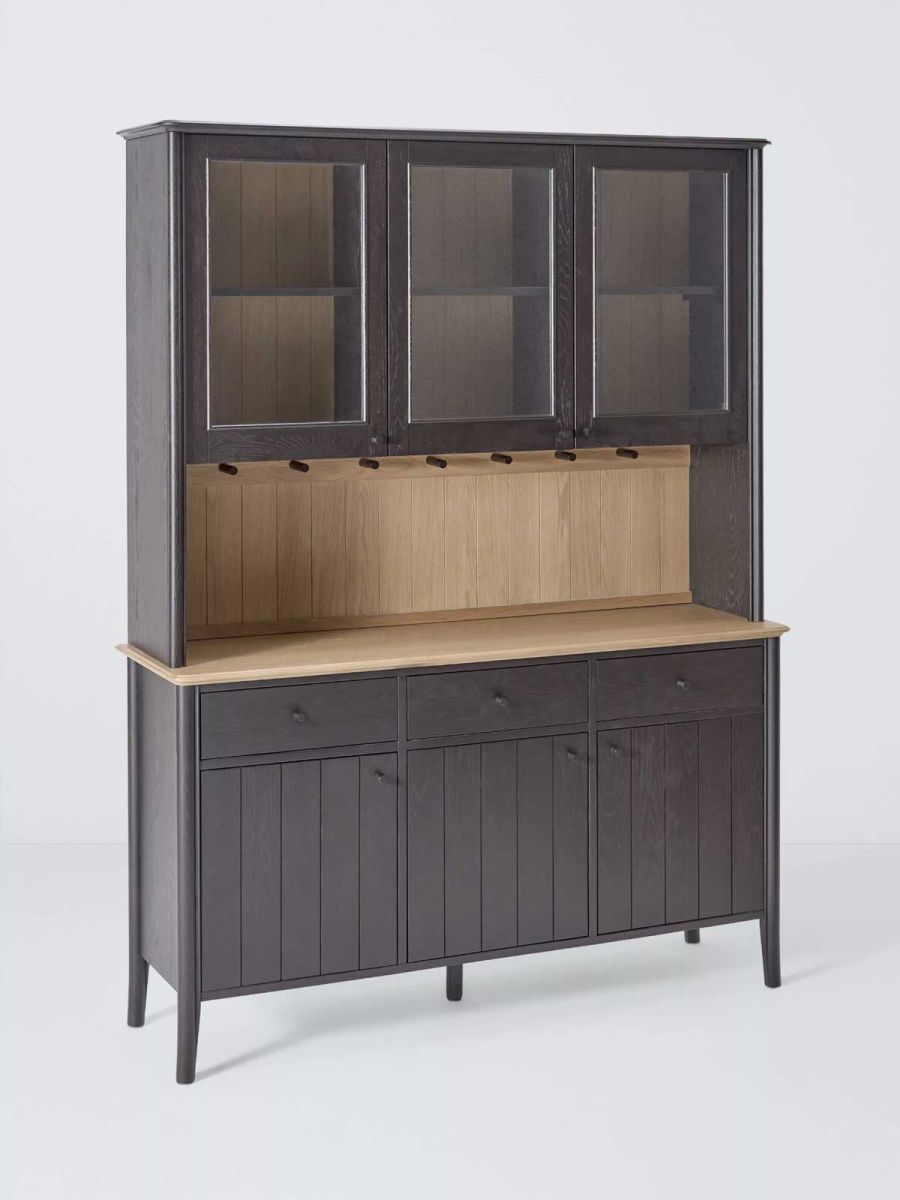 Stanton 3 Door Glazed Dresser, Black/Natural