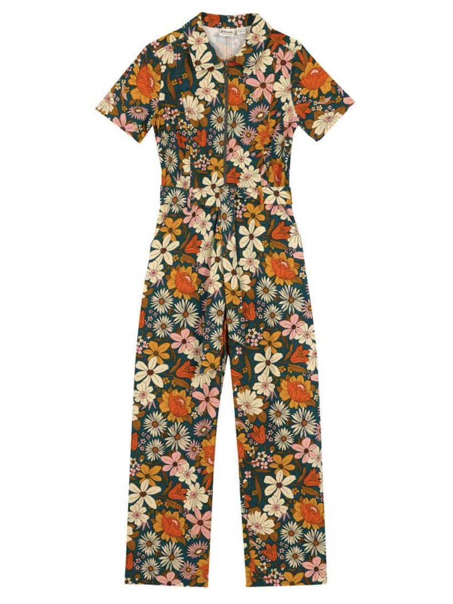 Mork Retro Floral Print Boilersuit