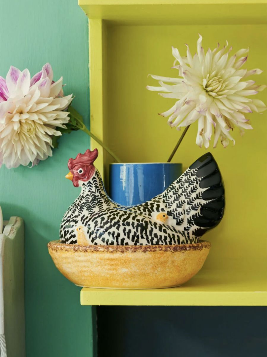 Handpainted Large Hen On Nest