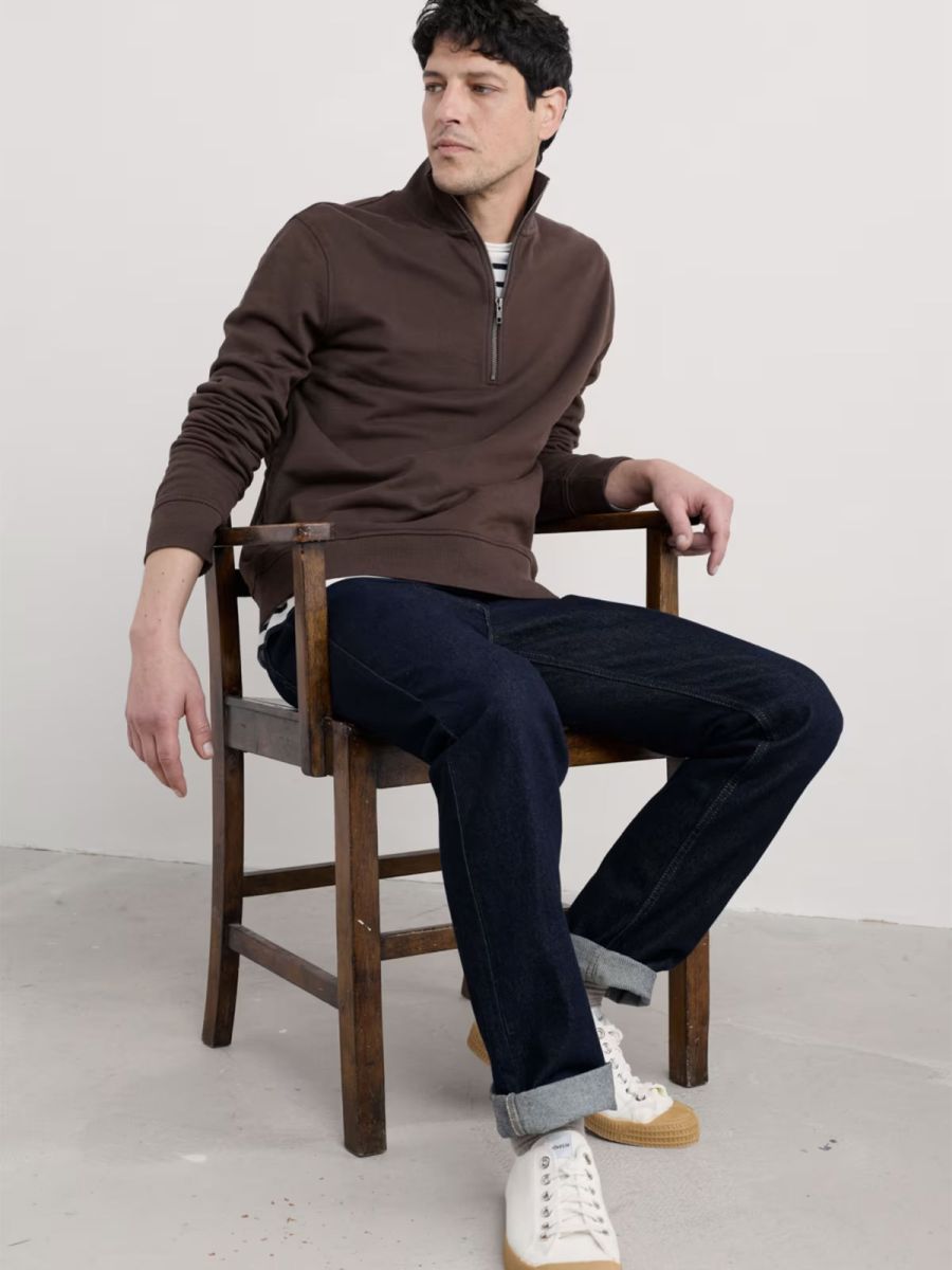 Wood Moss Quarter Zip Sweatshirt