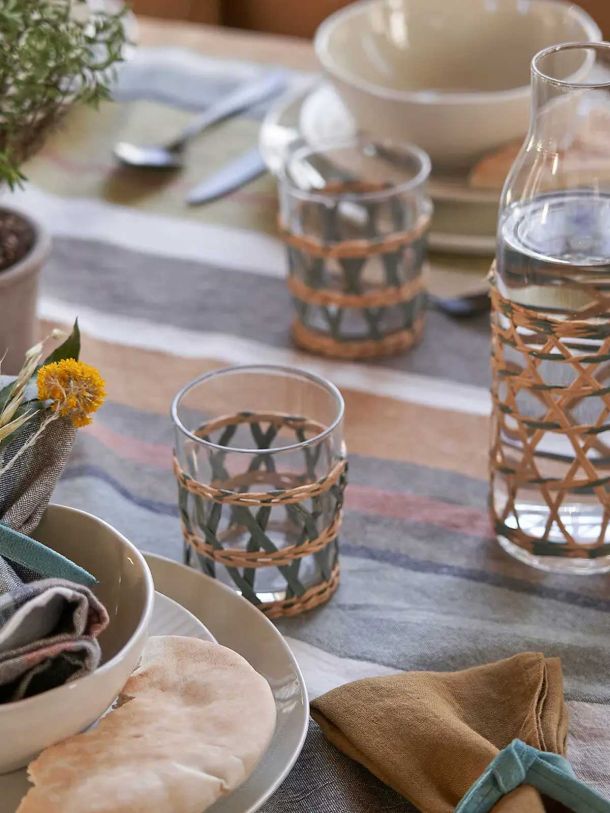 Antika Striped Organic Cotton Tablecloth