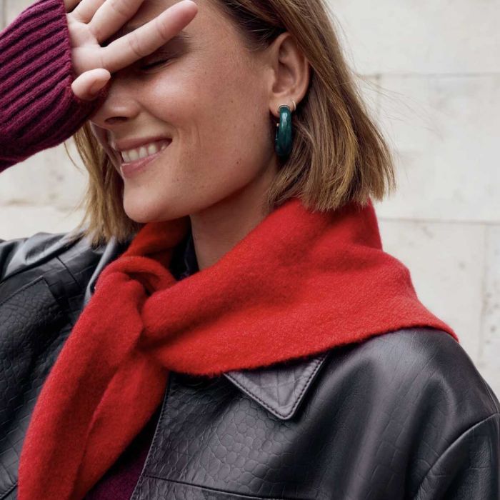 Wool Blend Triangle Scarf