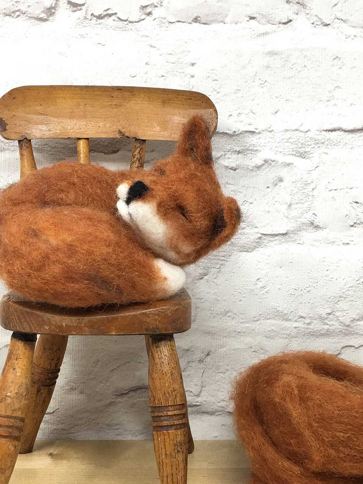 The Crafty Kit Company Sleepy Fox Needle Felting Kit
