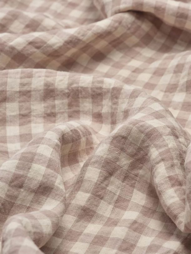 Gingham Linen Double Duvet Cover