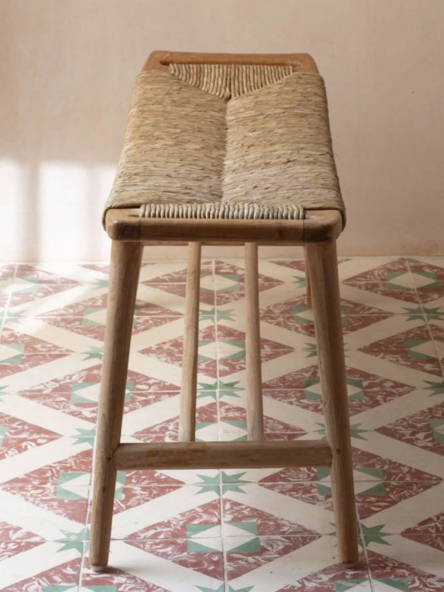 Almira Teak and Rattan Bench
