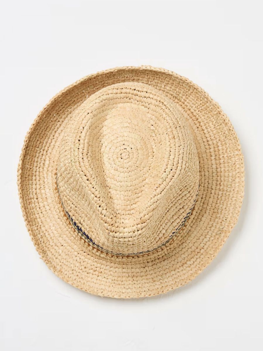 Raffia Striped Trilby Hat