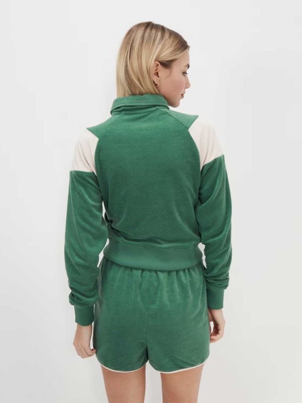 Kizzy Crop Track Top Green