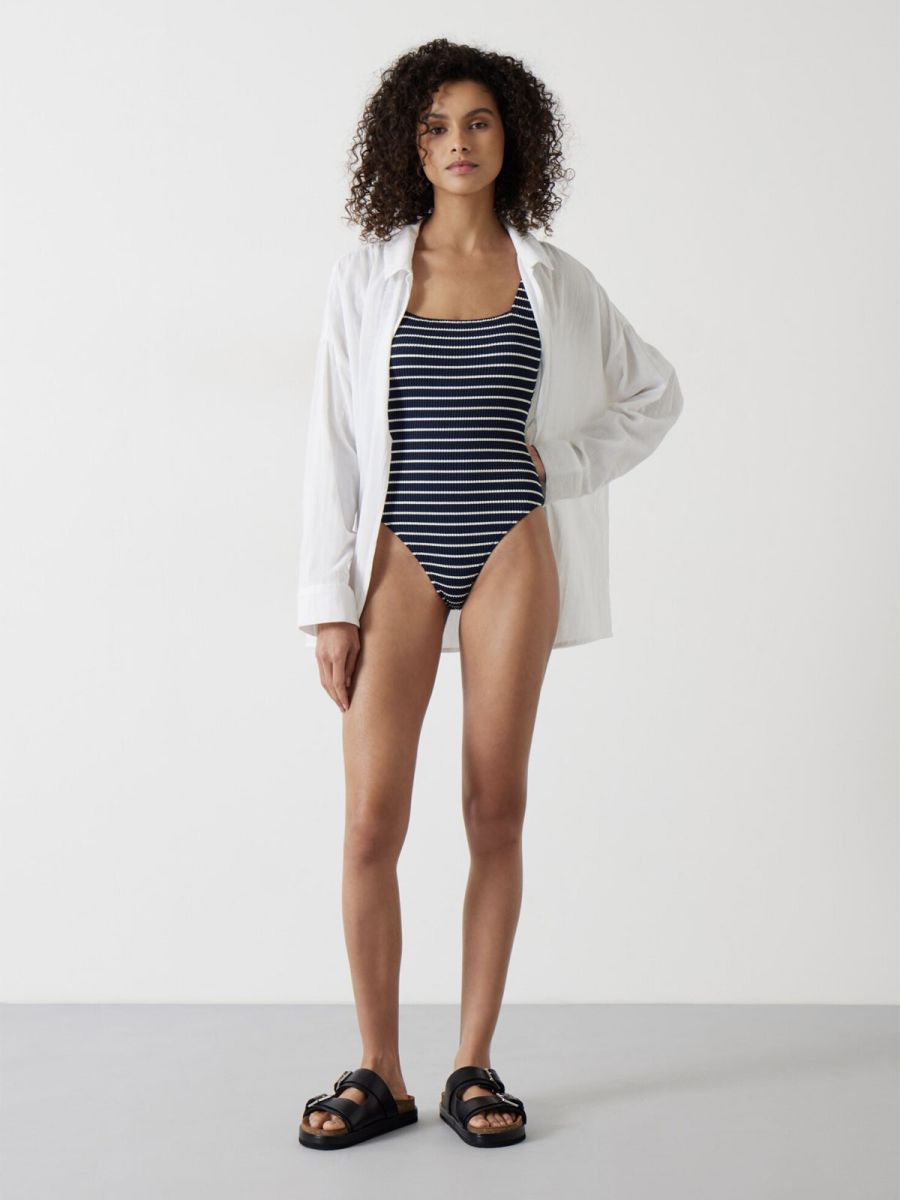 Lola Stripe Crinkle Scoop Swimsuit