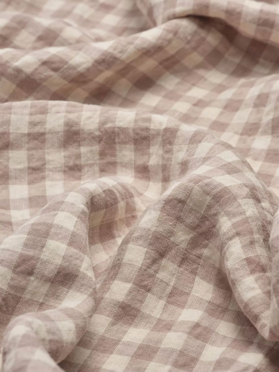 Gingham Linen Double Duvet Cover