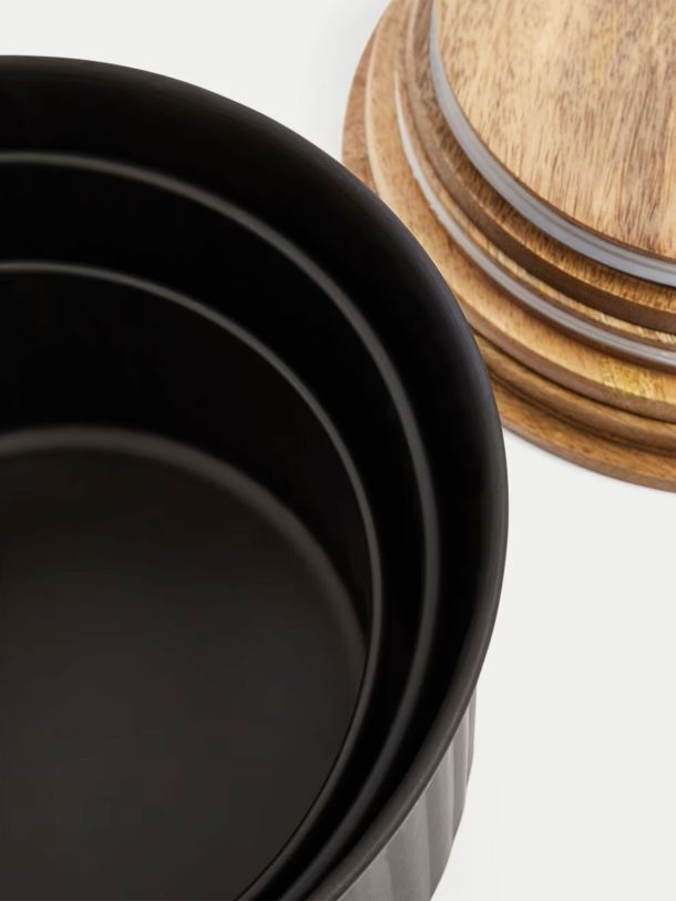 Set of 3 Ribbed Stacking Cake Tins