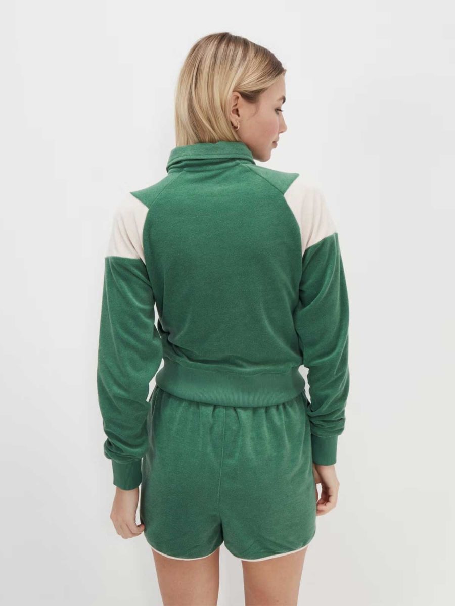 Kizzy Crop Track Top Green