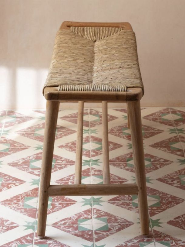 Almira Teak and Rattan Bench