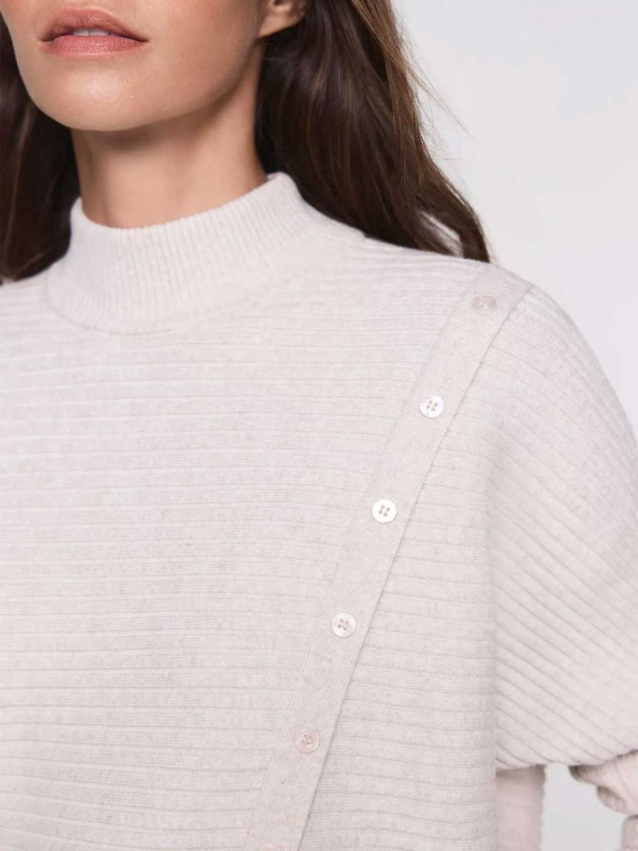Cashmere Blend Detail Ribbed Jumper