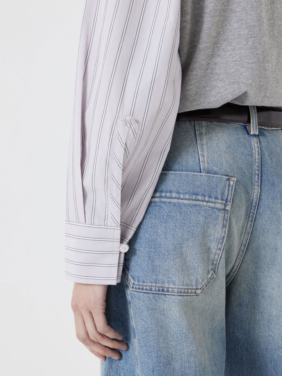 Woven Mix Long Sleeve T-Shirt