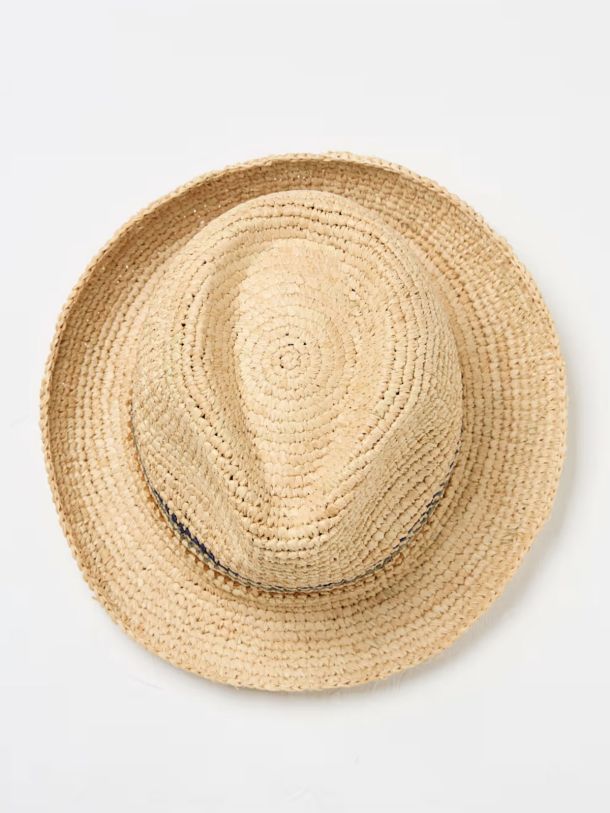 Raffia Striped Trilby Hat