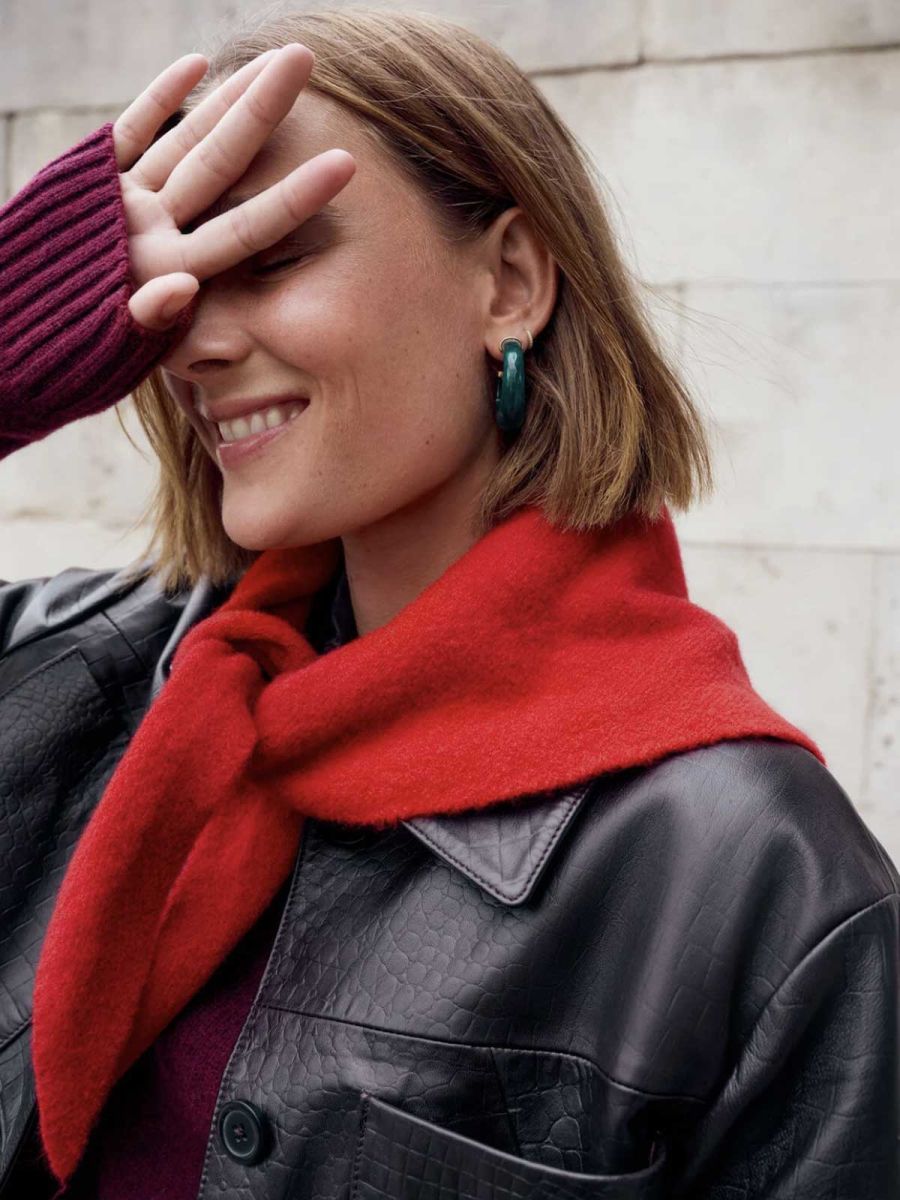 Wool Blend Triangle Scarf