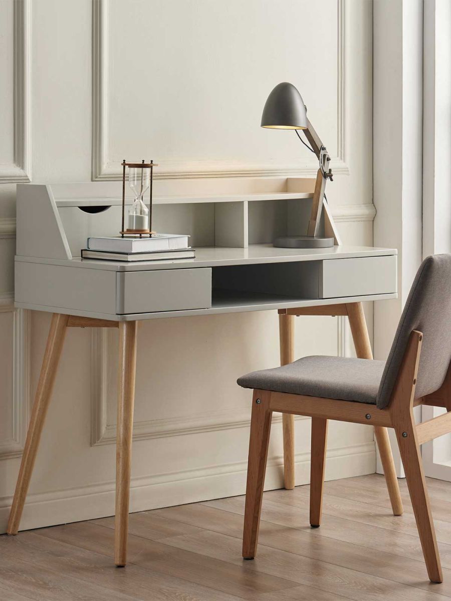 Wooden Writing Desk With Storage