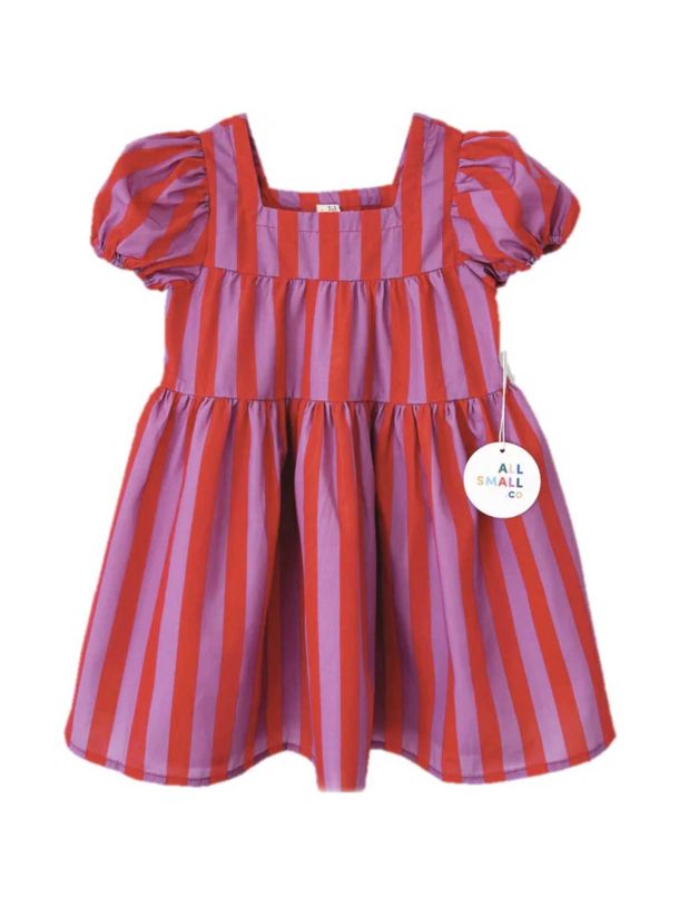 Circus Stripe Puff Sleeve Dress