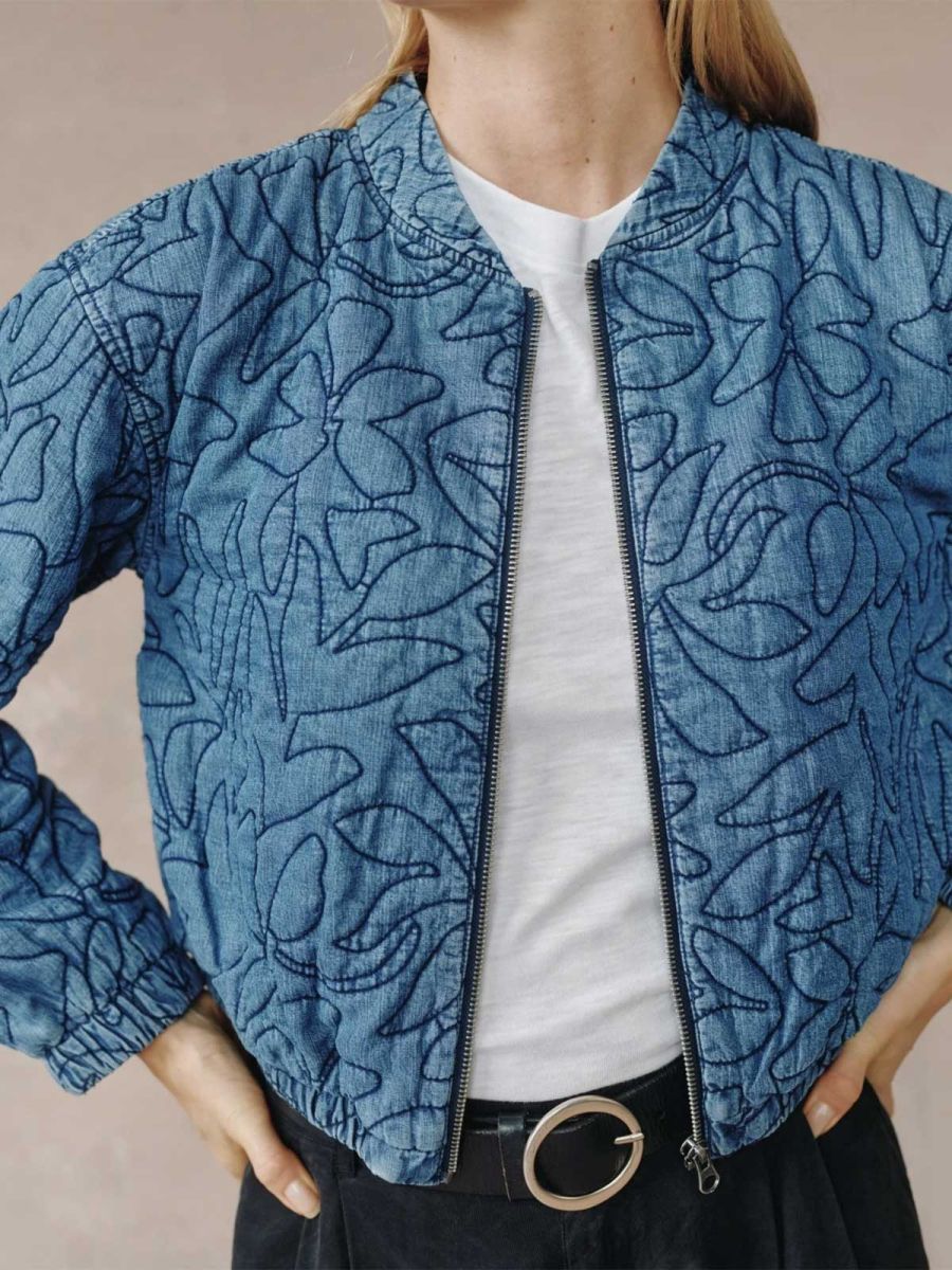 Cropped Zip Jacket Indigo Lagoon Wash