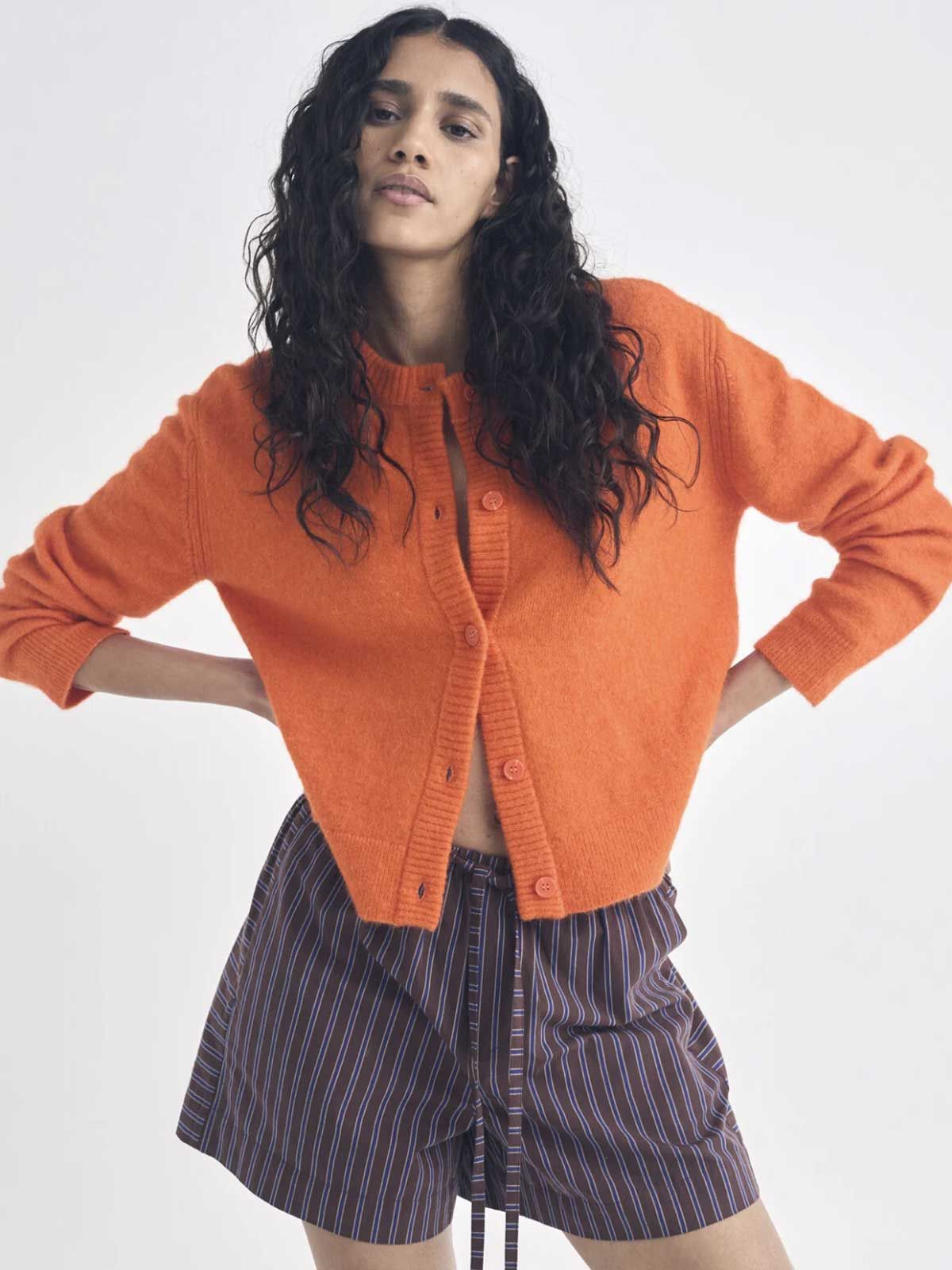 Juni Crew Neck Boxy Cardigan